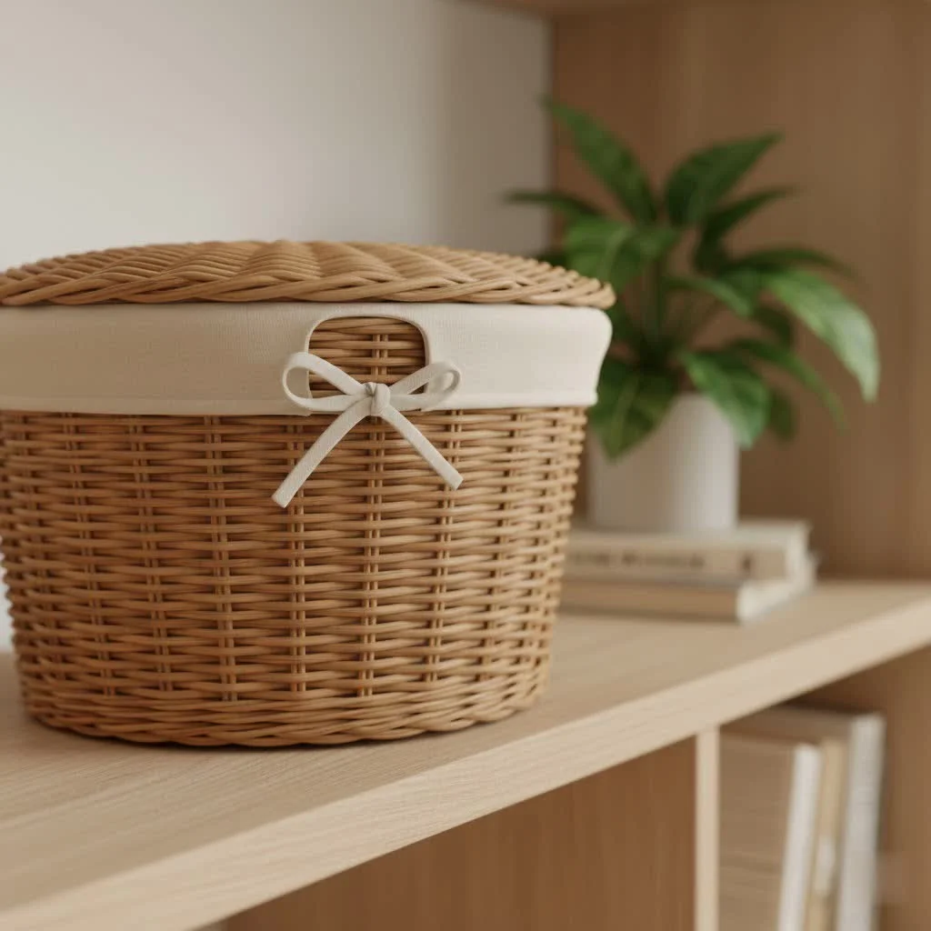 Various laundry baskets in different materials and styles